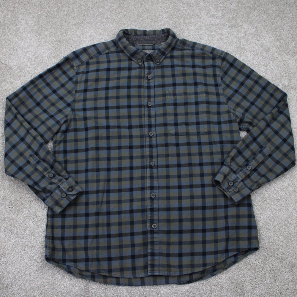 Royal Robbins Shirt‎ Adult XL Green/Blue Plaid Standard Fit Cotton L/S Button